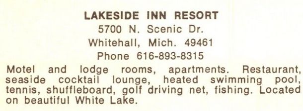 Lakeside Inn - Vintage Postcard Back